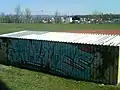 Sandflora Baseball Park, Athletics mural, April 2010