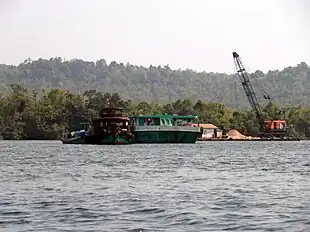 Image 5Unauthorized sand mining at the Tatai River in the Koh Kong Conservation Corridor, Cambodia 2012 (from Geography of Cambodia)