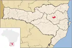 Location of Presidente Getúlio in the State of Santa Catarina