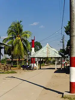 Gate on the main road through the village