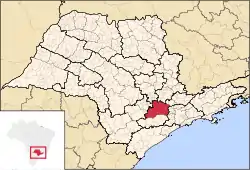 Location of Microregion of Sorocaba in the state of São Paulo