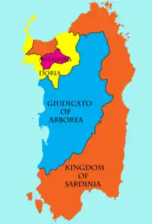 The political situation in Sardinia after 1324 when the Aragonese conquered the Pisan territories of Sardinia, which included the defunct Judicate of Cagliari and Gallura.