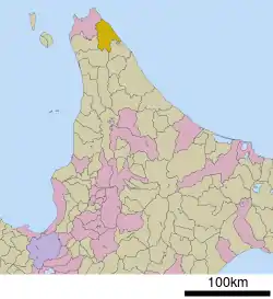 Location of Sarufutsu in Hokkaido (Sōya Subprefecture)