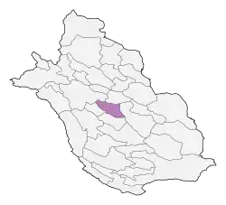 Location of Sarvestan County in Fars province