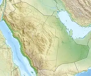 Location of Al-Asfar Lake in Saudi Arabia.