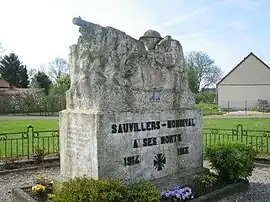 The war memorial at Sauvillers-Mongival