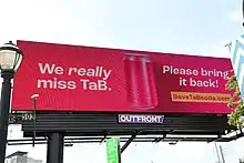 Save Tab Soda Committee billboard