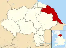 Scarborough shown within North Yorkshire