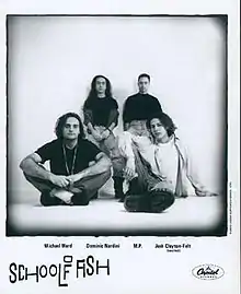 School of Fish, 1991.  L-R: Michael Ward, Dominic Nardini, Michael Petrak, and Josh Clayton-Felt.