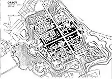 Figure-ground diagram of a European town (1819)