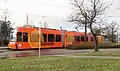 A tram with Jägermeister signage