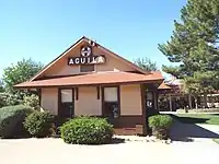 The Aguila Depot, built in 1907 by the Santa Fe, Prescott and Phoenix Railway