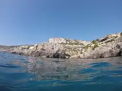 View of the Ciolo canyon from the Adriatic Sea