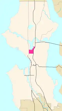 South Lake Union Highlighted in Pink