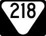 State Route 218 marker