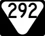 State Route 292 marker