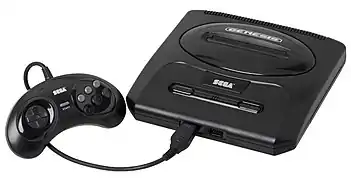 A Sega Genesis Model 2 console and controller.