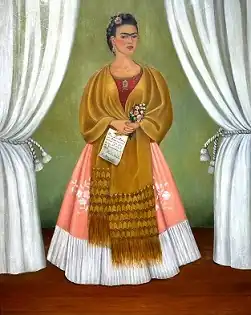 A self-portrait of Frida Kahlo dedicated to Leon Trotsky