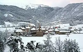 A view of the village of Selonnet, in winter