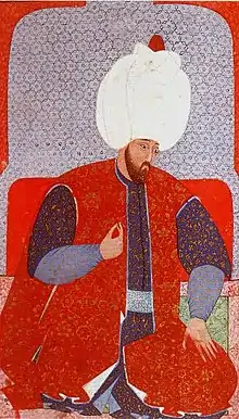 Portrait of Suleiman the Magnificent, Sultan of the Ottoman Empire from 1520 to 1566, from the book Semailname