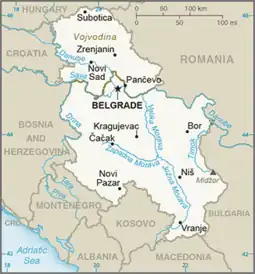 Map of Serbia