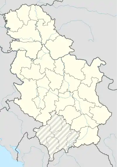 Map showing the location of Pešturina