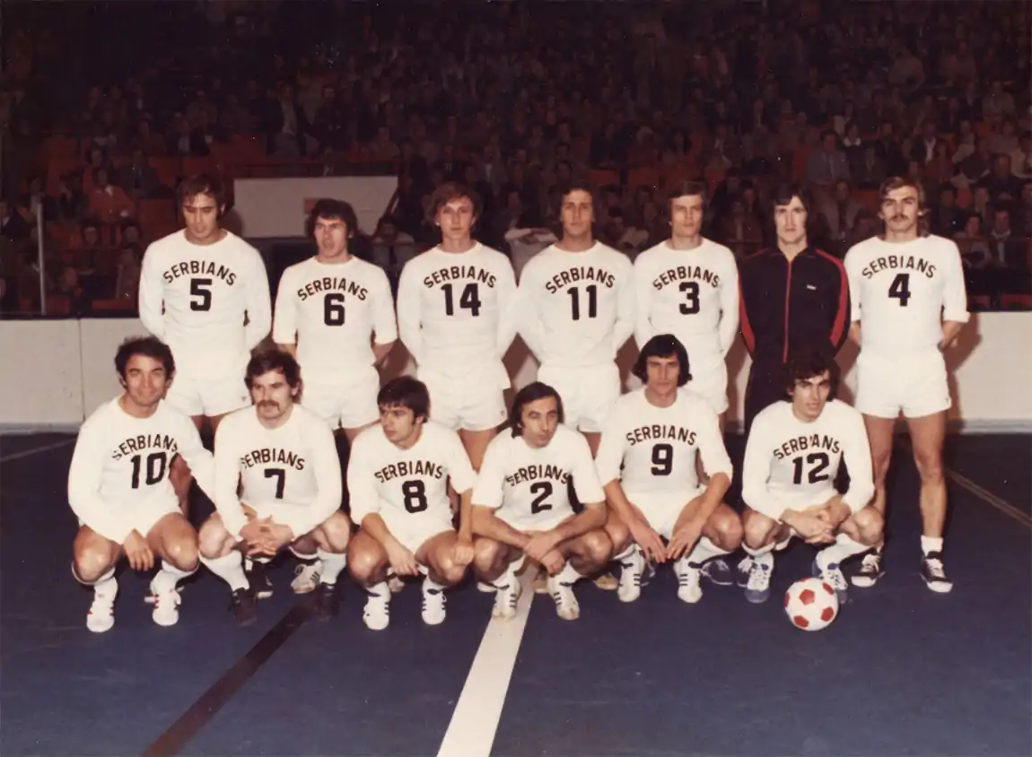 Serbian White Eagles 1973 indoor team.jpg