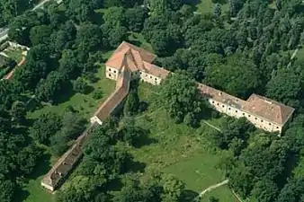 The Esterházy manor-house from the air