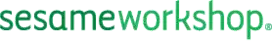 Green wording spelling out "sesameworkshop" in lower case letters