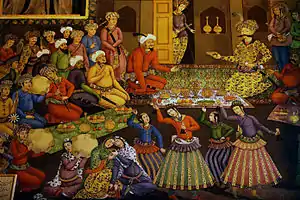 Shah of Safavid Empire Abbas I meet with Vali Muhammad Khan