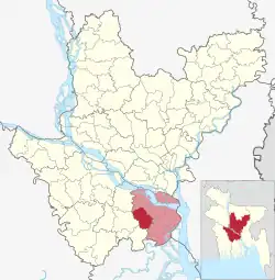 Location of Shariatpur Sadar