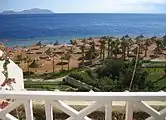 View of the Red Sea from a local resort hotel