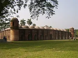 Image 14The Sixty Dome Mosque is a medieval mosque located in Bagerhat, Bangladesh, built by Muslim saint Khan Jahan Ali in mid 15th century. This unique masonry mosque with 81 domes (including 4 corner domes) is a UNESCO world heritage site.Credit:Bellayet