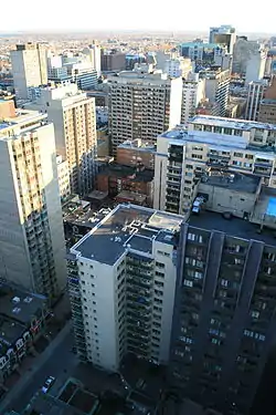 Apartment buildings in the Shaughnessy Village