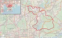 Map of the drainage basin of the Shenzen Reservoir