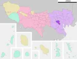 Location of Ebisu in Tokyo