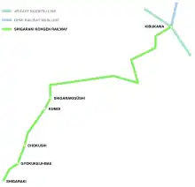 An image of Shigaraki Kohgen Railway network.