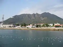 Mayuyama of Shimabara Peninsula, from the sea of Shimabara City