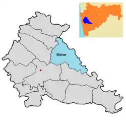 Location of Shirur  in Pune district in Maharashtra