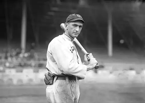 Image 18Photograph of Shoeless Joe Jackson, Black Betsy in hand, in 1913 with the Cleveland Naps, prior to his seasons with the Chicago White Sox.Image credit: Charles M. Conlon (photographer), Mears Auctions (digital file), Scewing (upload) (from Portal:Illinois/Selected picture)