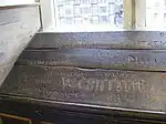 Pupils' names carved in window sill