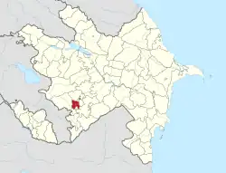 Map of Azerbaijan showing Shusha District