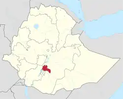 Map of Ethiopia showing the Sidama Region