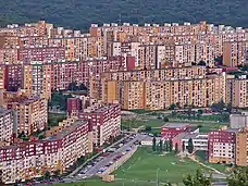 Apartment blocks from a distance