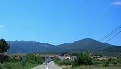 Sierra de Algairén rising behind Almonacid de la Sierra