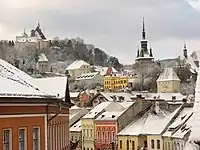 Image 9The medieval and picturesque Transylvanian Saxon town of Sighișoara (German: Schäßburg) (from Culture of Romania)