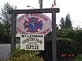 Sign in front of Mt. Lehman Fire Hall on Mt. Lehman Road.