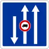 Lane forbidden for use by lorries