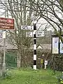 Traditional Cumberland signpost in Armathwaite village