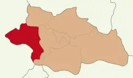 Map showing Kurtalan District in Siirt Province